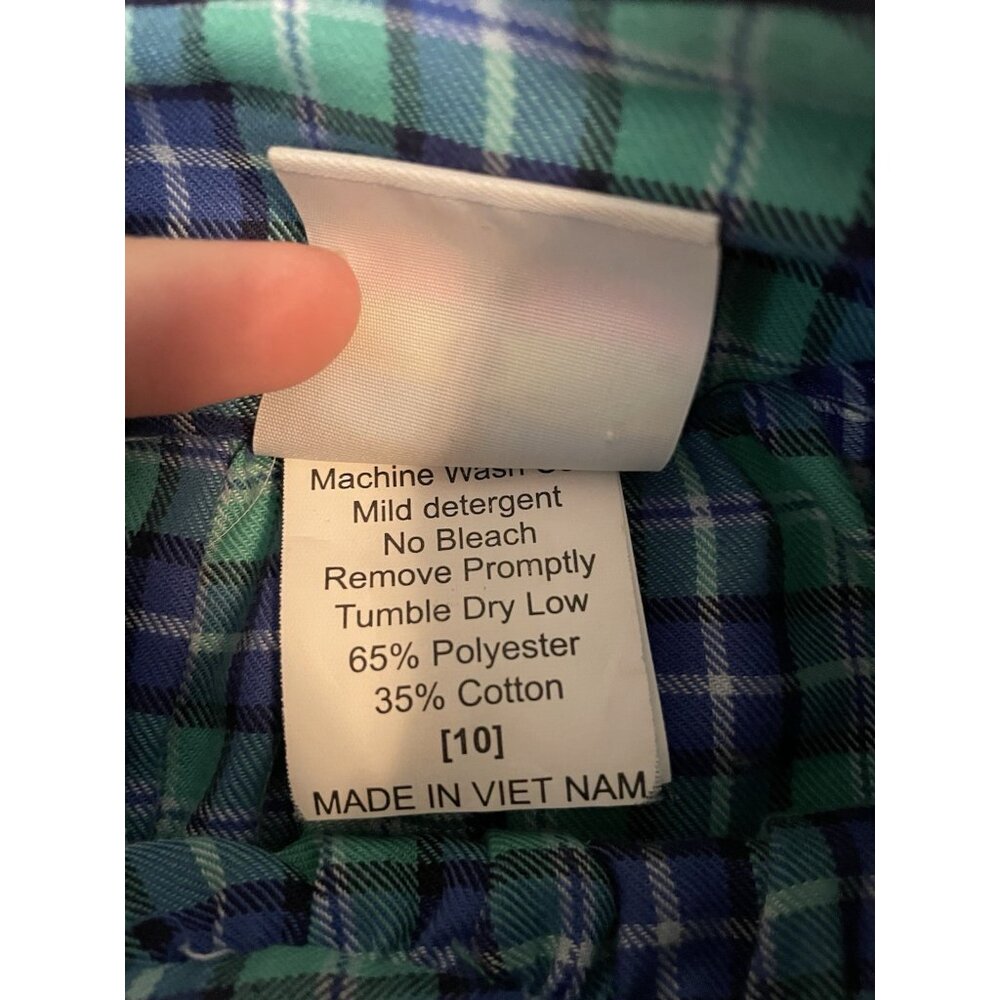 boutique girls dress 10 Castles and Crowns blue plaid bishop flannel long sleeve - Picture 6 of 8